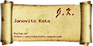 Janovits Kata névjegykártya